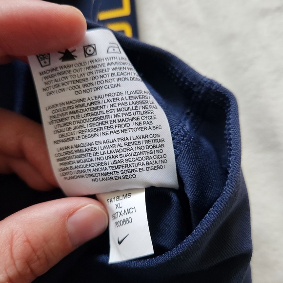 Nike Dri Fit Maize & Blue University of Michigan Wolverines Athletic Leggings XL - Picture 2 of 5